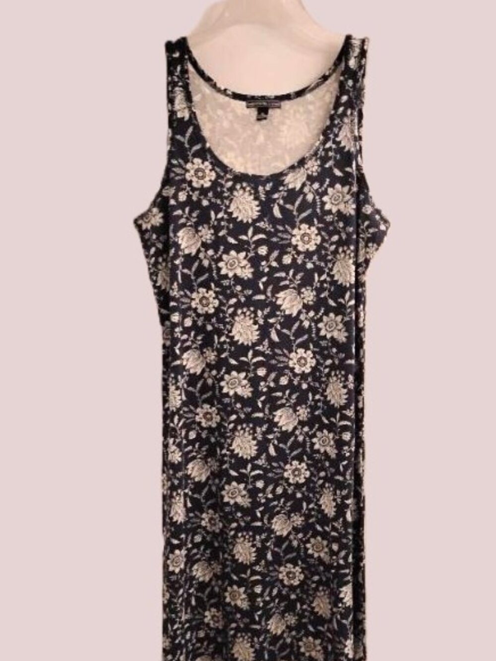 American Living ~ cotton maxi dress ~ navy & white floral - XL